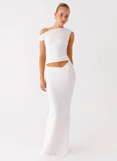 Galantis One Shoulder Maxi Dress - White