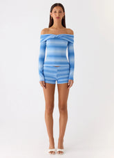 Lay Back Knit Shorts - Cerulean