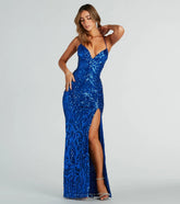 Saige Formal Sequin Lace-Up Mermaid Dress