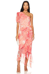 One Shoulder Midi Dress