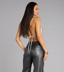 Spark Intentions Rhinestone Crop Top