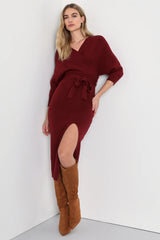 Fall into Fashion Ivory Dolman Sleeve Sweater Midi Dress