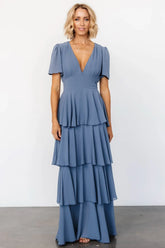 Montaigne Ruffle Maxi Dress | Whisper Blue
