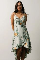 Steffi Tulip Wrap Dress | Light Sage Floral