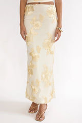 Golden Hours Maxi Skirt Embellished Yellow