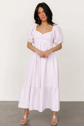 Poppy Midi Dress | Lavender + Off White