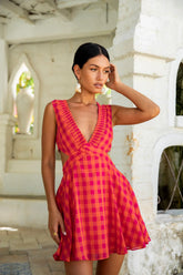Peppamayo Sunset Picnic Mini Dress Pink