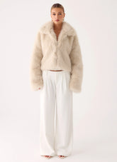 Moonscapes Faux Fur Jacket - Ivory