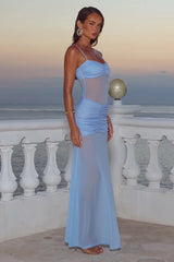 Cassie Glitter Mesh Maxi Dress