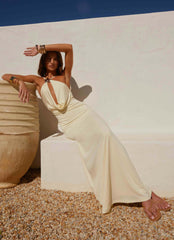Mistlight Cowl Maxi Dress - Yellow