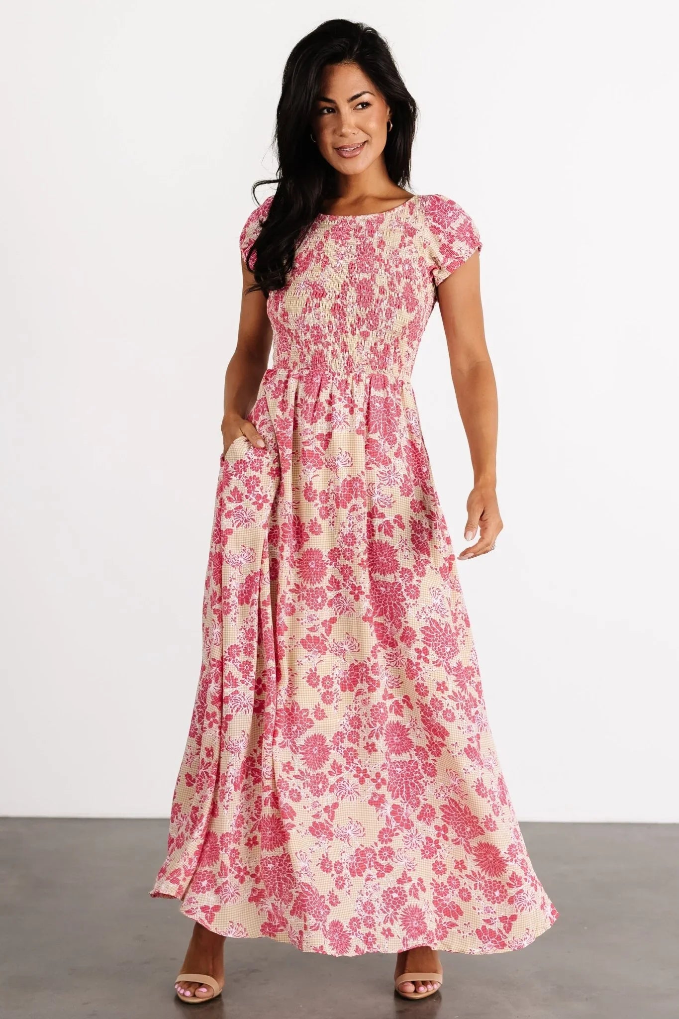 Tabitha Open Back Maxi Dress | Yellow + Coral