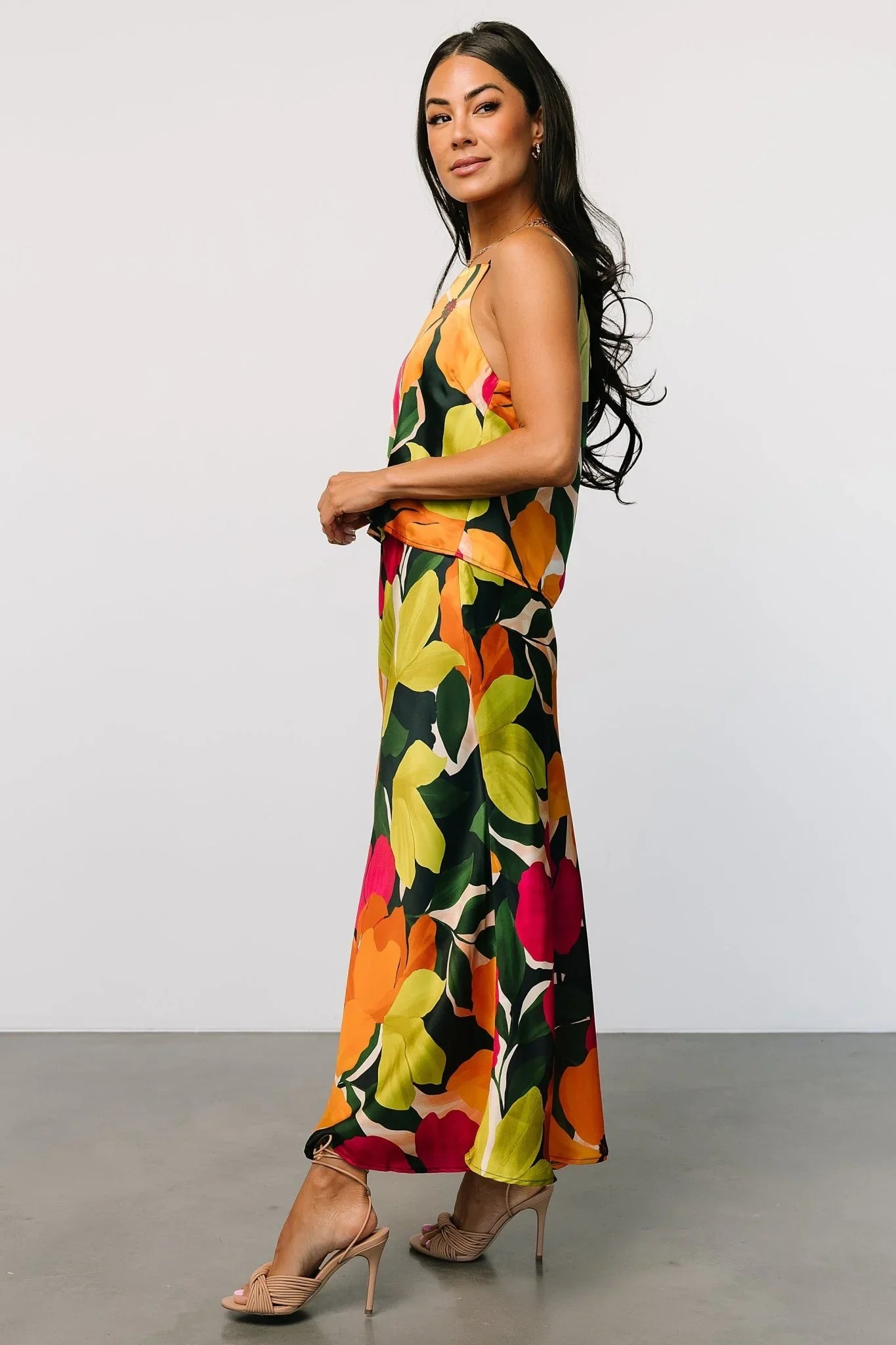Leland Satin Skirt | Multi Floral