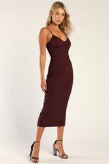 Sophisticated Soiree Navy Blue Bustier Midi Bodycon Dress