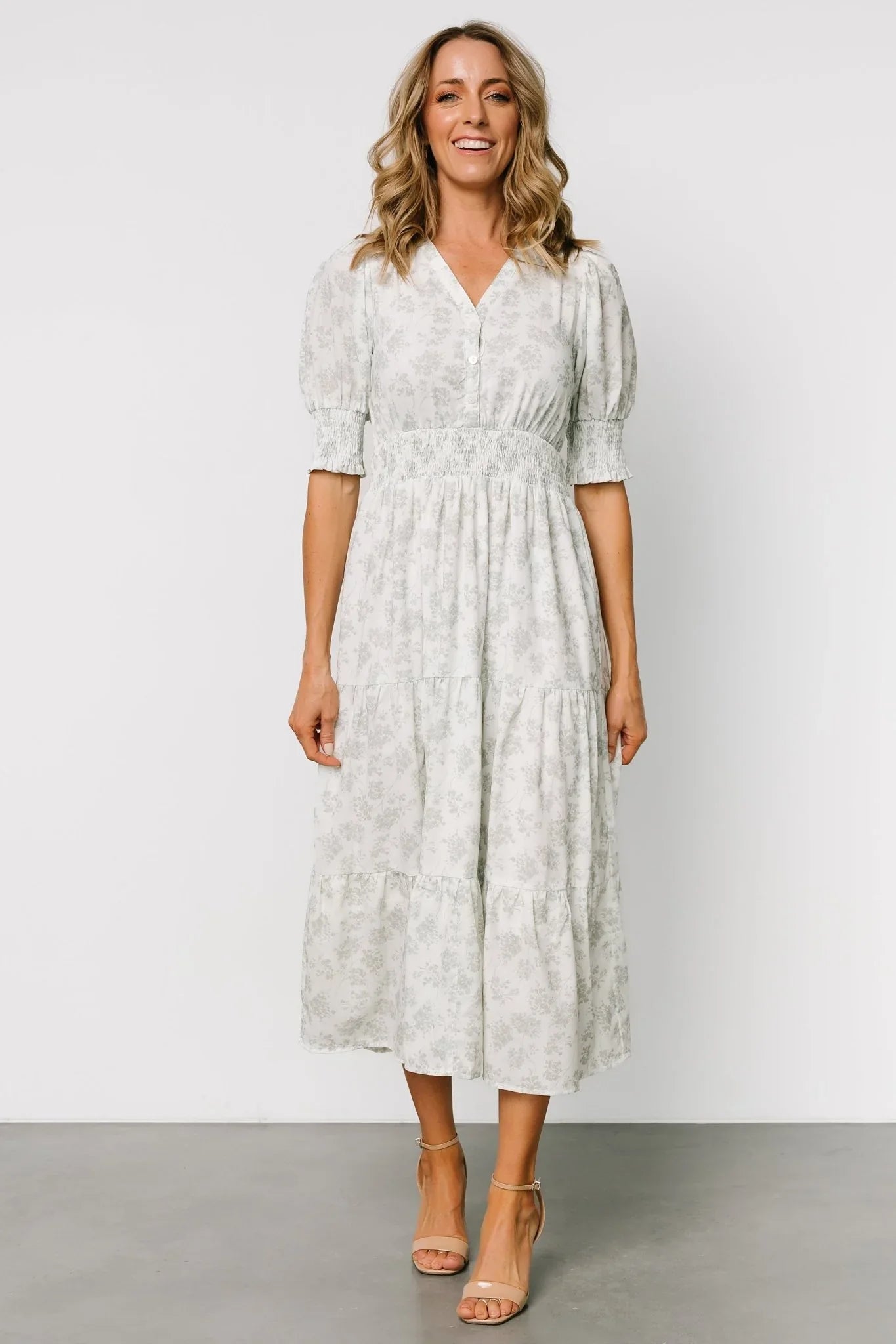 Miriam Midi Dress | Light Sage Floral