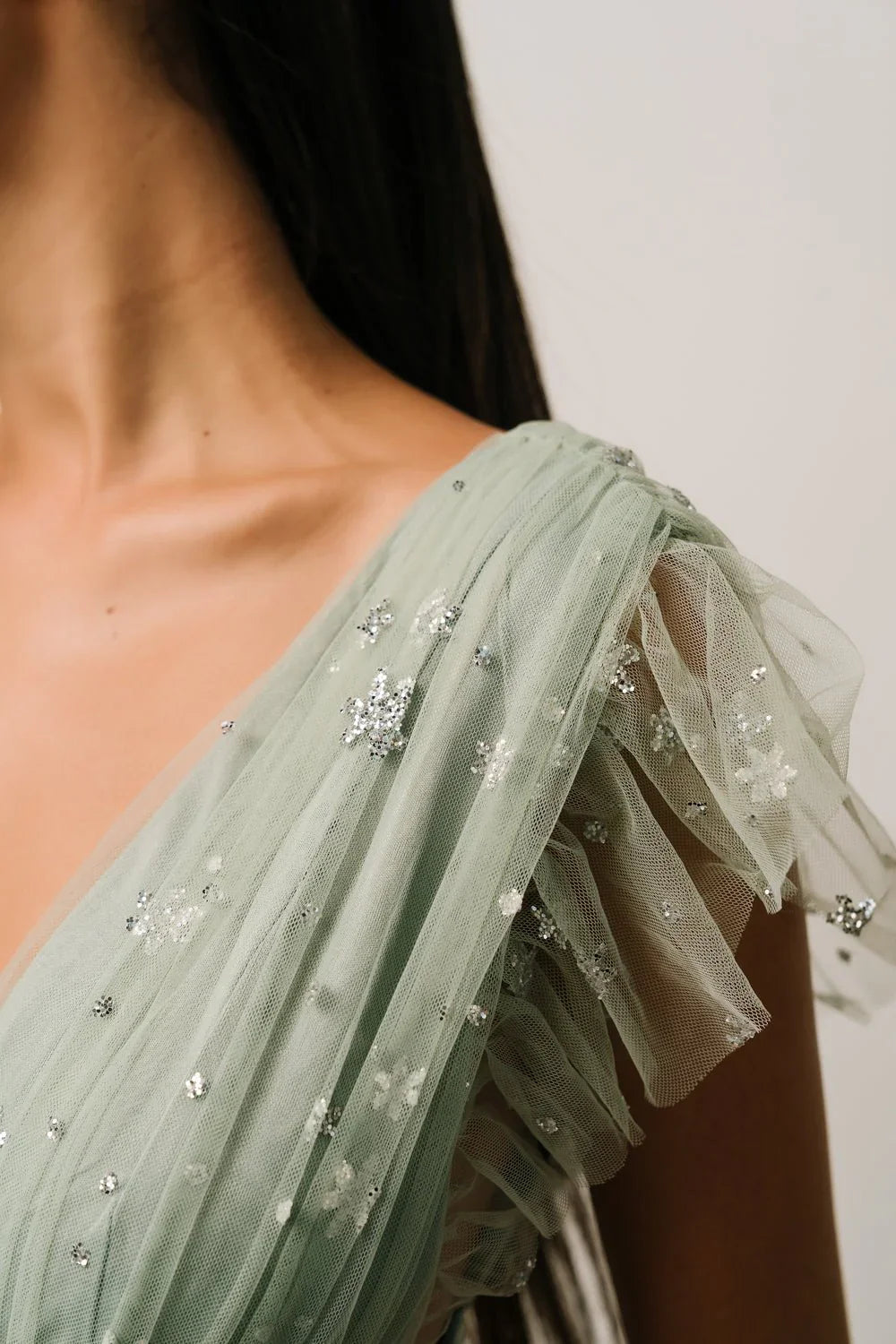Nova Shimmer Maxi Dress | Sage + Silver