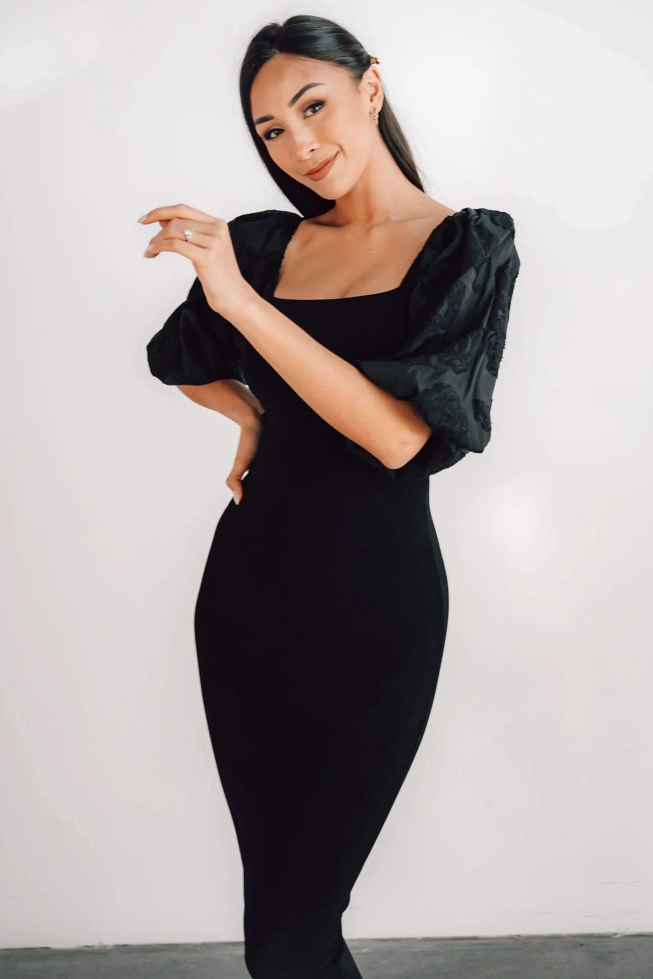 Weyland Bodycon Midi Dress | Black