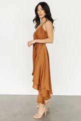 Steffi Tulip Wrap Dress | Bronze