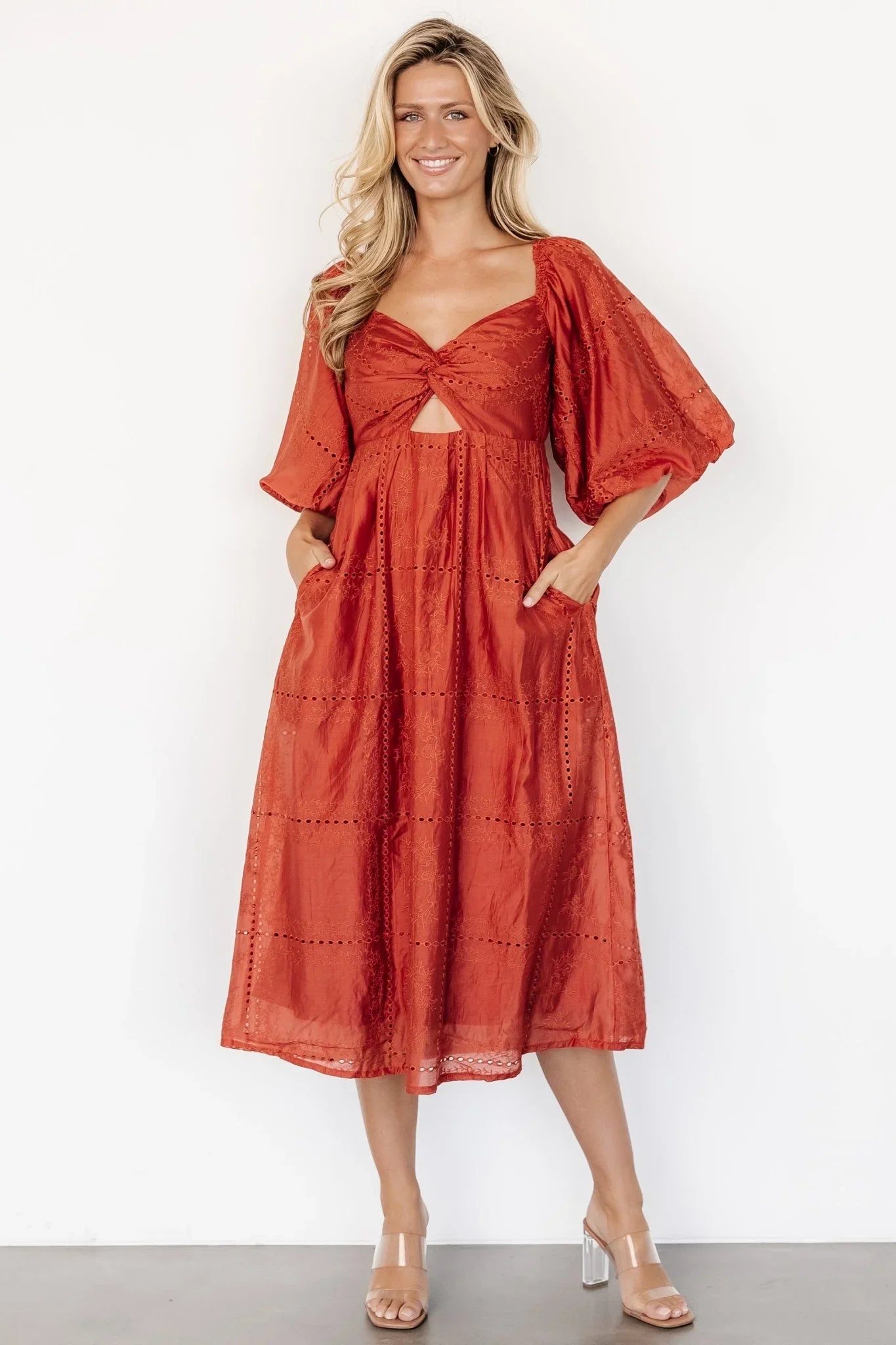 Brynn Midi Dress | Rust