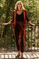 Brinton Velvet Blazer | Cinnamon