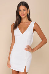 Perfection Bound Black Sleeveless Cowl Back Mini Dress