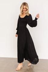 Renata Dot Maxi Dress | Black