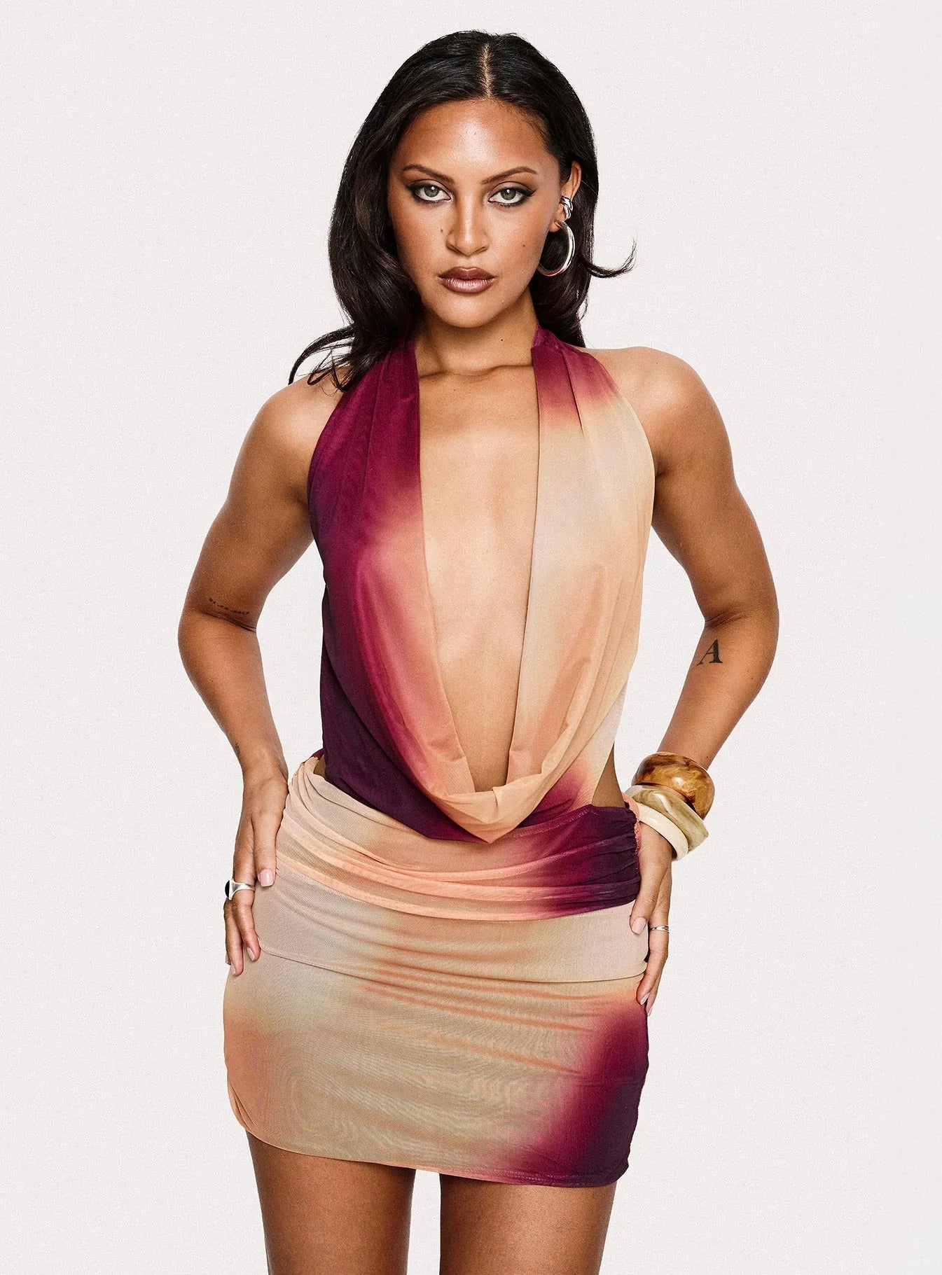 Tigress Halter Mini Dress Multi
