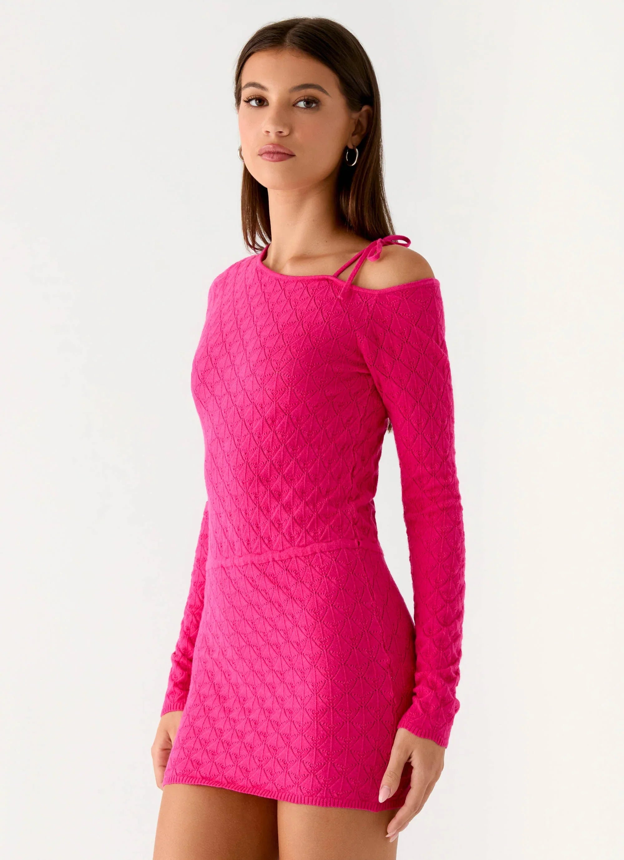Thalia Knit Mini Dress - Fuchsia