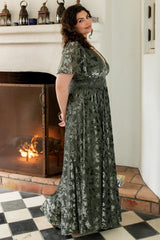 Veronica Velvet Maxi Dress | Dark Sage
