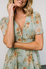 Montaigne Ruffle Maxi Dress | Blue Sage Floral