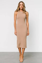 Ashley Ribbed Tank Dress | Tan
