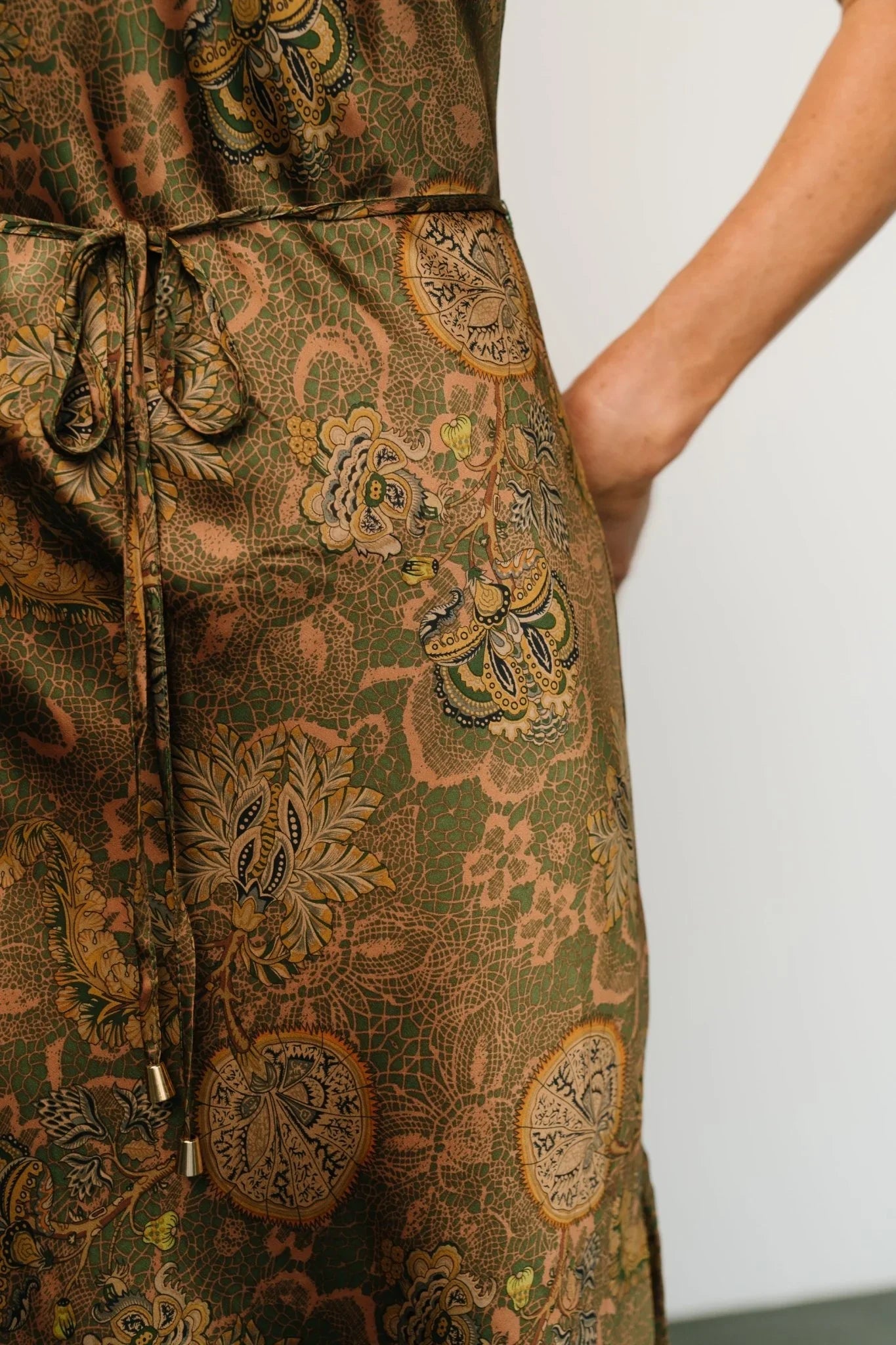 Reno Slip Maxi Dress | Brown + Olive