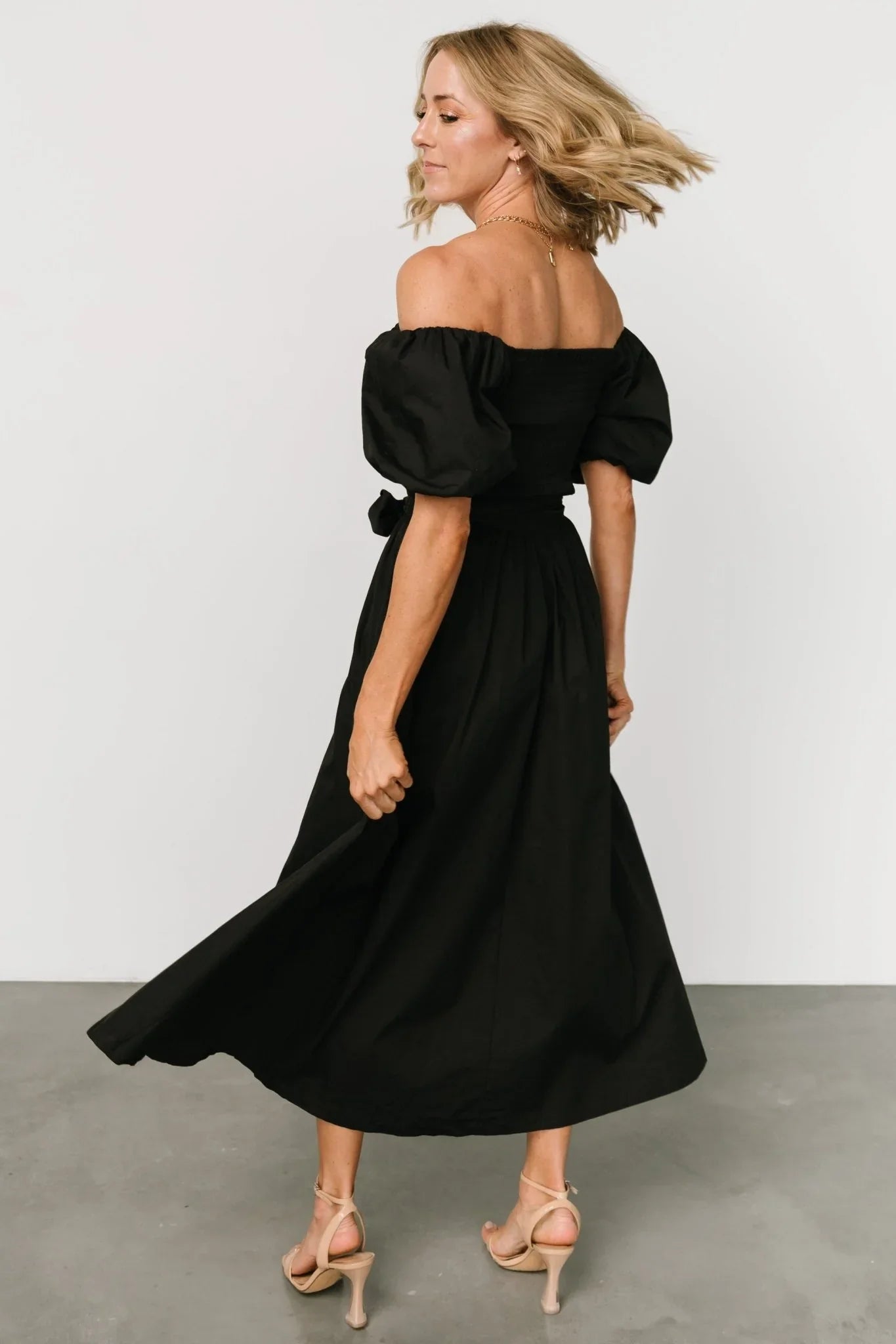 Bardot Midi Dress | Black