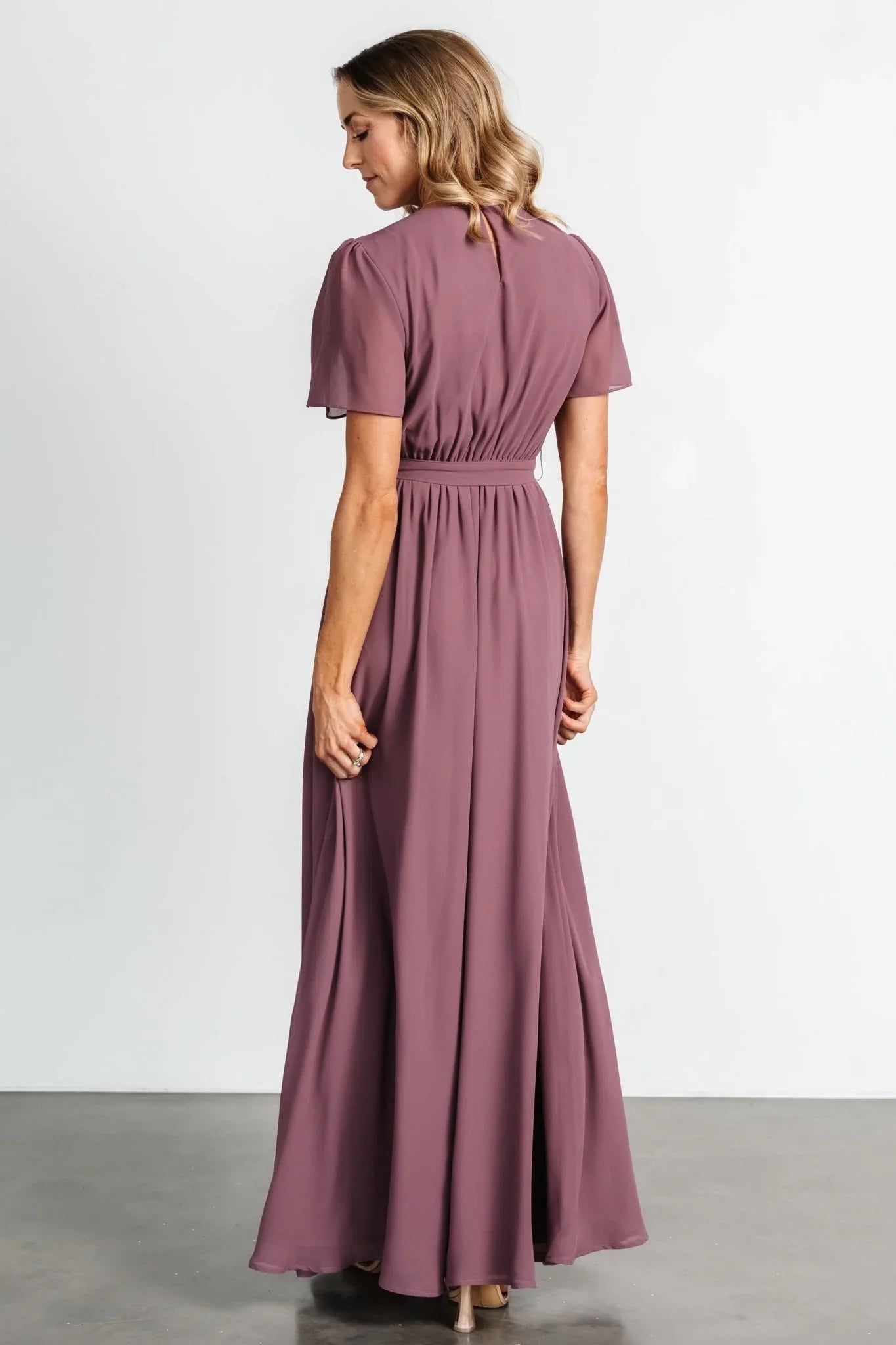 Naomi Short Sleeve Maxi Dress | Vintage Plum