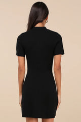 Posh Outcome Wine Red Short Sleeve Sweater Mini Dress