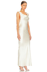 Plunging Back Cowl Dress