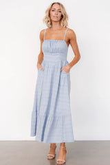 Mikayla Textured Tank Dress | Light Blue