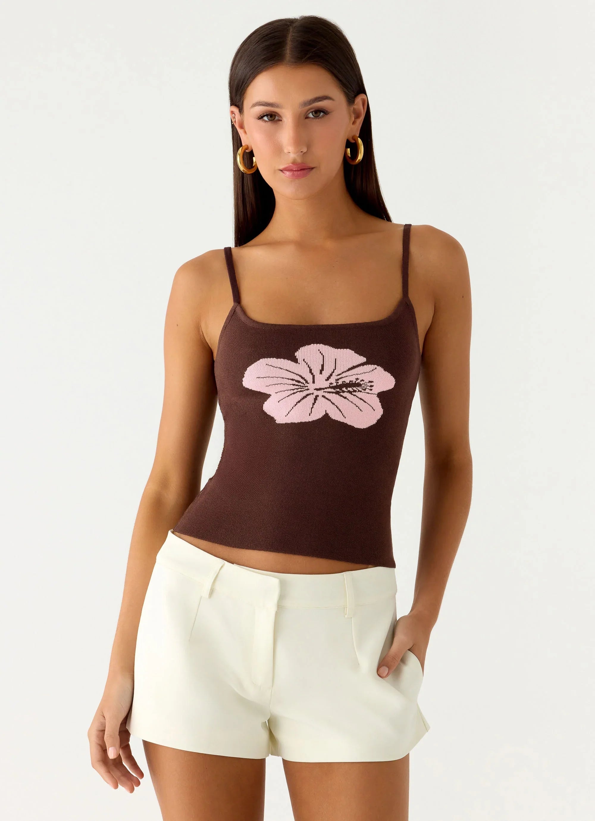 Ofira Knit Tank Top - Espresso Meadow