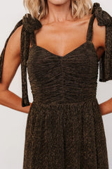 Tosha Shimmer Tank Dress | Black + Gold