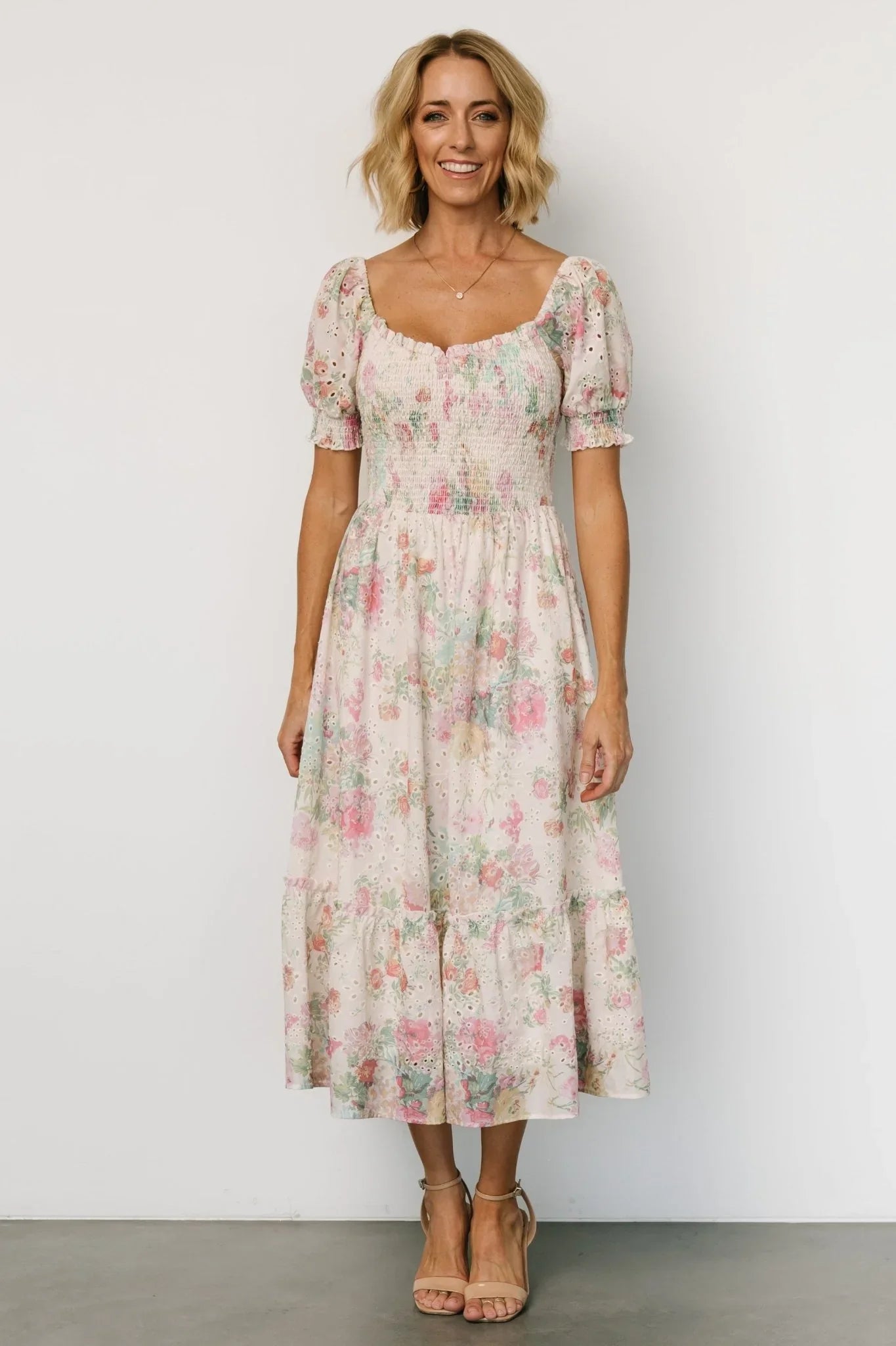 Piper Eyelet Midi Dress | Vintage Floral