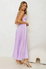 Exclusive Invite Satin Maxi Dress Lilac