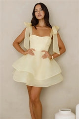 Twirl Society Mini Dress Yellow